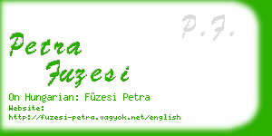 petra fuzesi business card